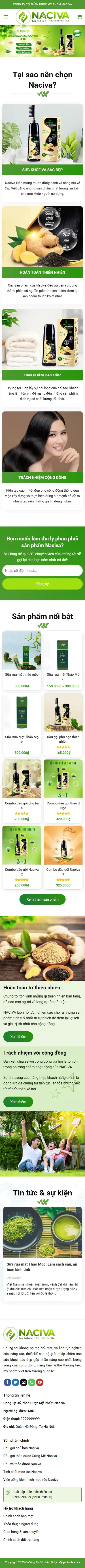 Mẫu Website Dầu Gội Đầu - Mobile