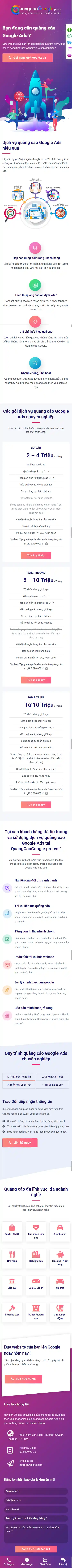Landing page quảng cáo - Moblie